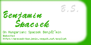 benjamin spacsek business card